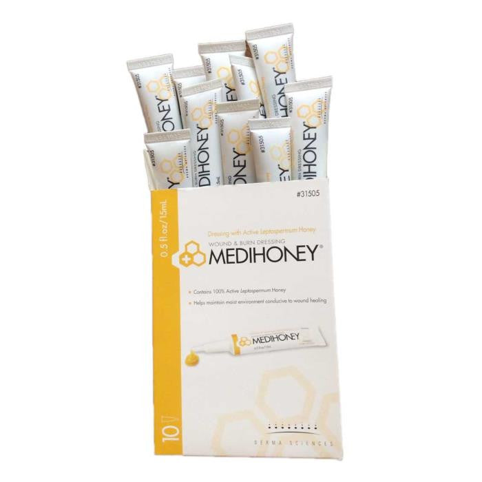 Medihoney Paste, Wound & Burn Care  Leptospermum Honey 0.5oz tube