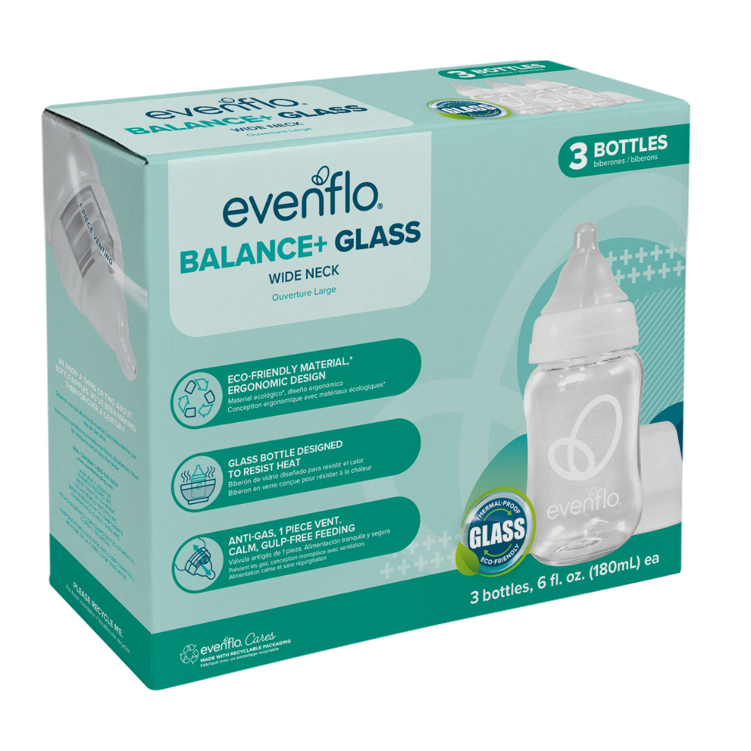 Evenflo Balance + Wide Neck Glass Bottles, 6oz – LactationHub