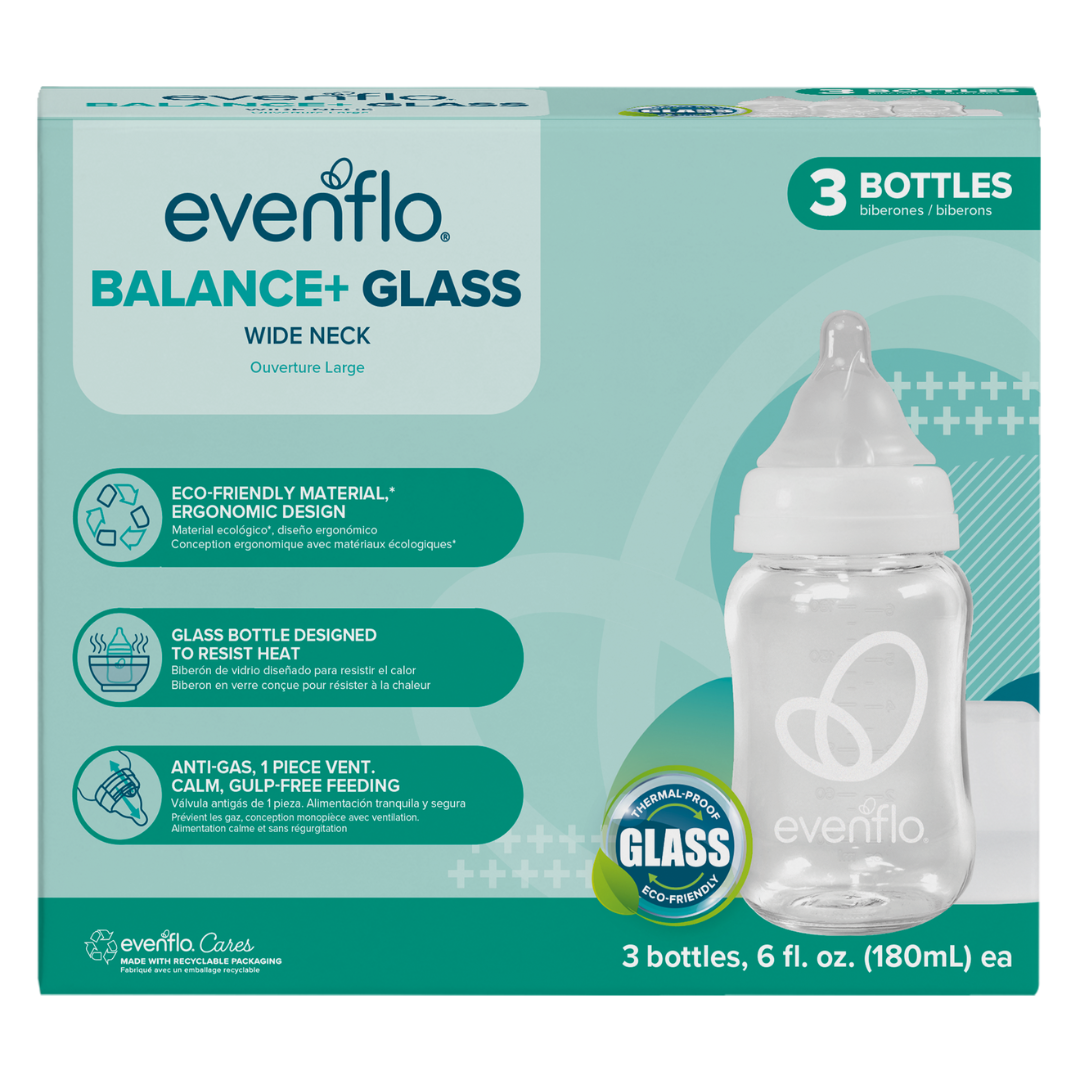 Evenflo Balance + Wide Neck Glass Bottles, 6oz – LactationHub