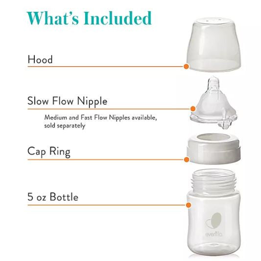 Evenflo Balance + Bottles Wide Neck 5oz, Slow Flow Nipple – LactationHub