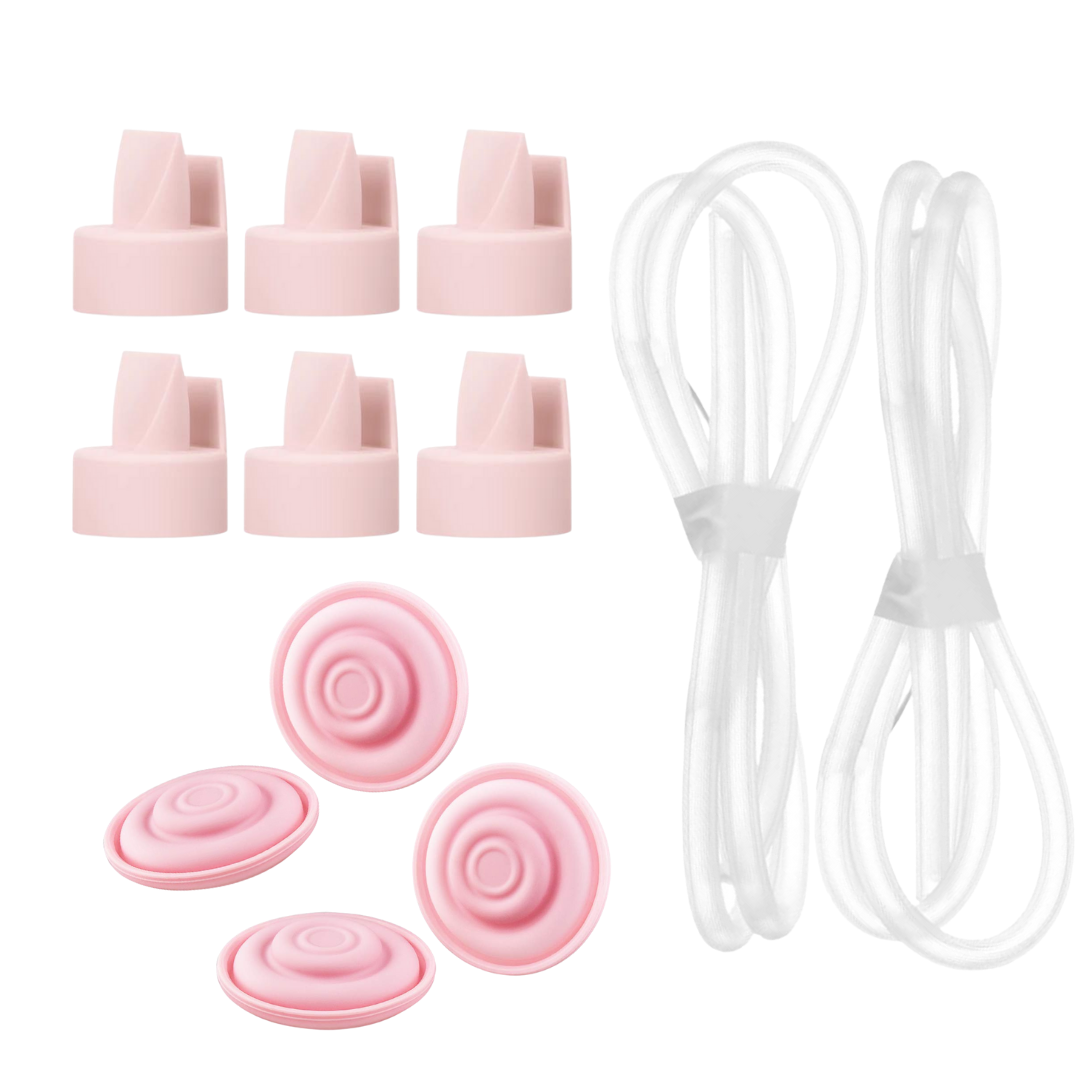 Replacement Duckbill Valves 6pc,  Backflow Protector Membranes 4pc and Tubing 2pc for Spectra and Motif Luna, Compatible Pump Parts