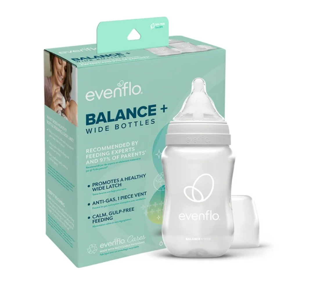 Evenflo Balance+ WIDE Neck Bottles, 9oz, Slow Flow Nipple – LactationHub