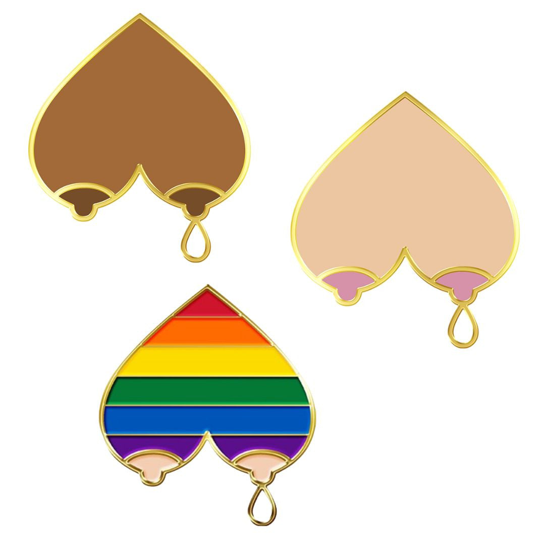 Boob Heart Hard Enamel Pin Breastfeeding Keychain